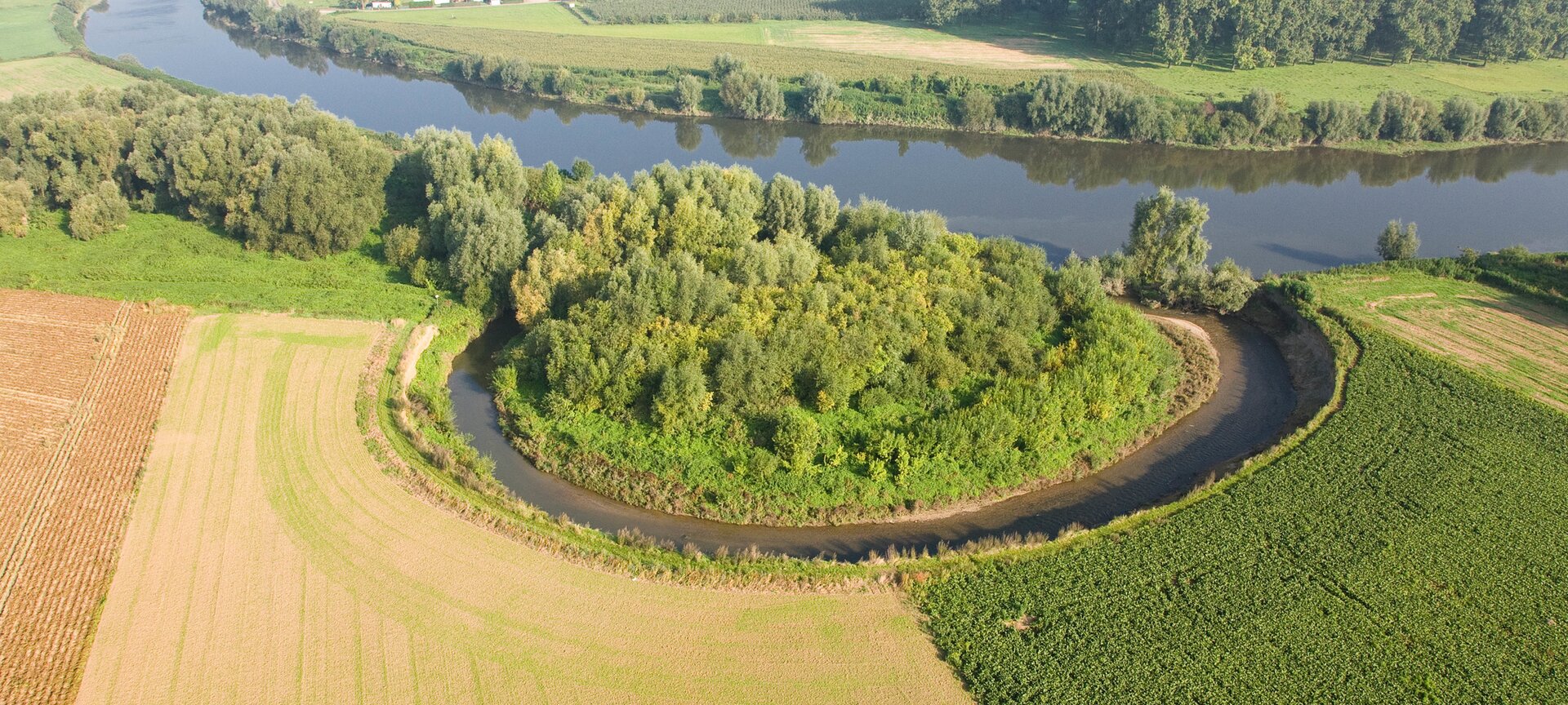 Wandelgebied Oud - Rekem - Luchtfoto natuurgebied Hochterbampd.