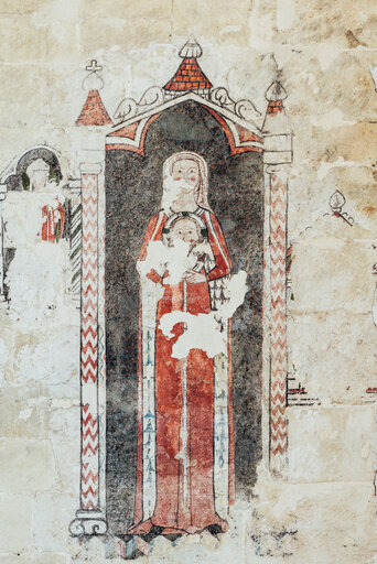 Maria Magdalena die een afbeelding van het Ware Gelaat van Christus voor zich draagt (begin 14de eeuw).